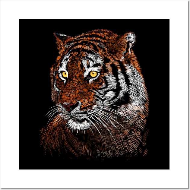 Sketch Tiger style Wall Art by albertocubatas